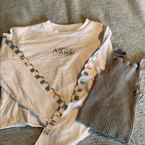 Long sleeve VANS tee shirt and crop top
